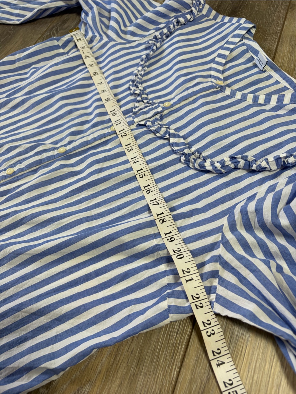 Old Navy Relaxed Ruffle-Trim Striped Button-Front Top - Picture 10 of 11